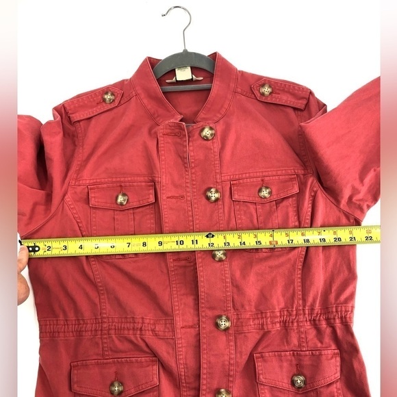 LL Bean Field Jacket Womens Medium Military Utility Cargo Chore Gorp Pockets - Picture 5 of 6